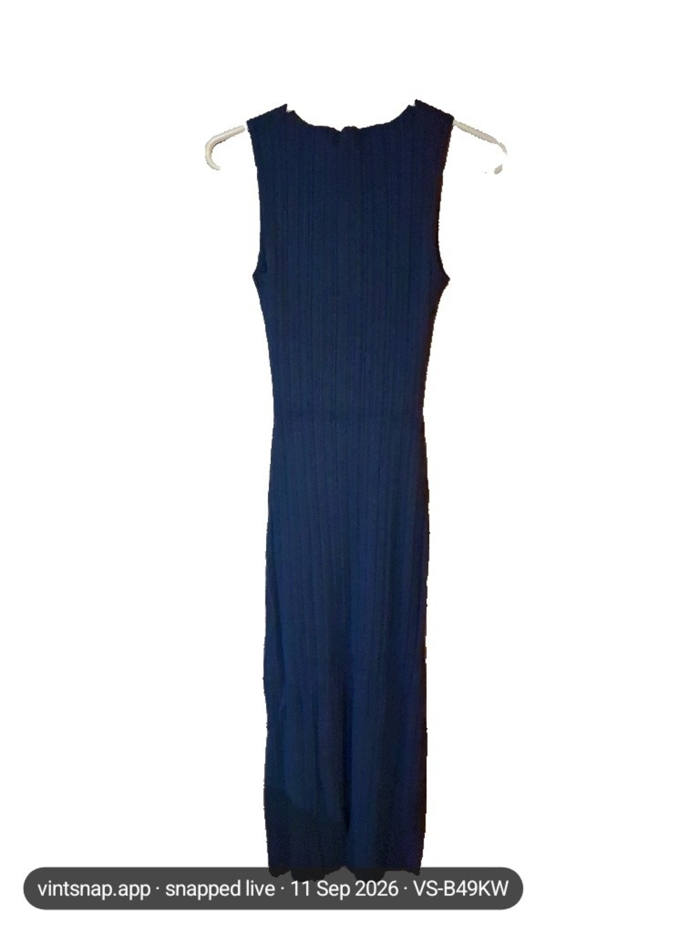 Quince Navy Sleeveless Ribbed Maxi Dress